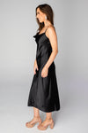 Tracy Midi Slip Dress | Black