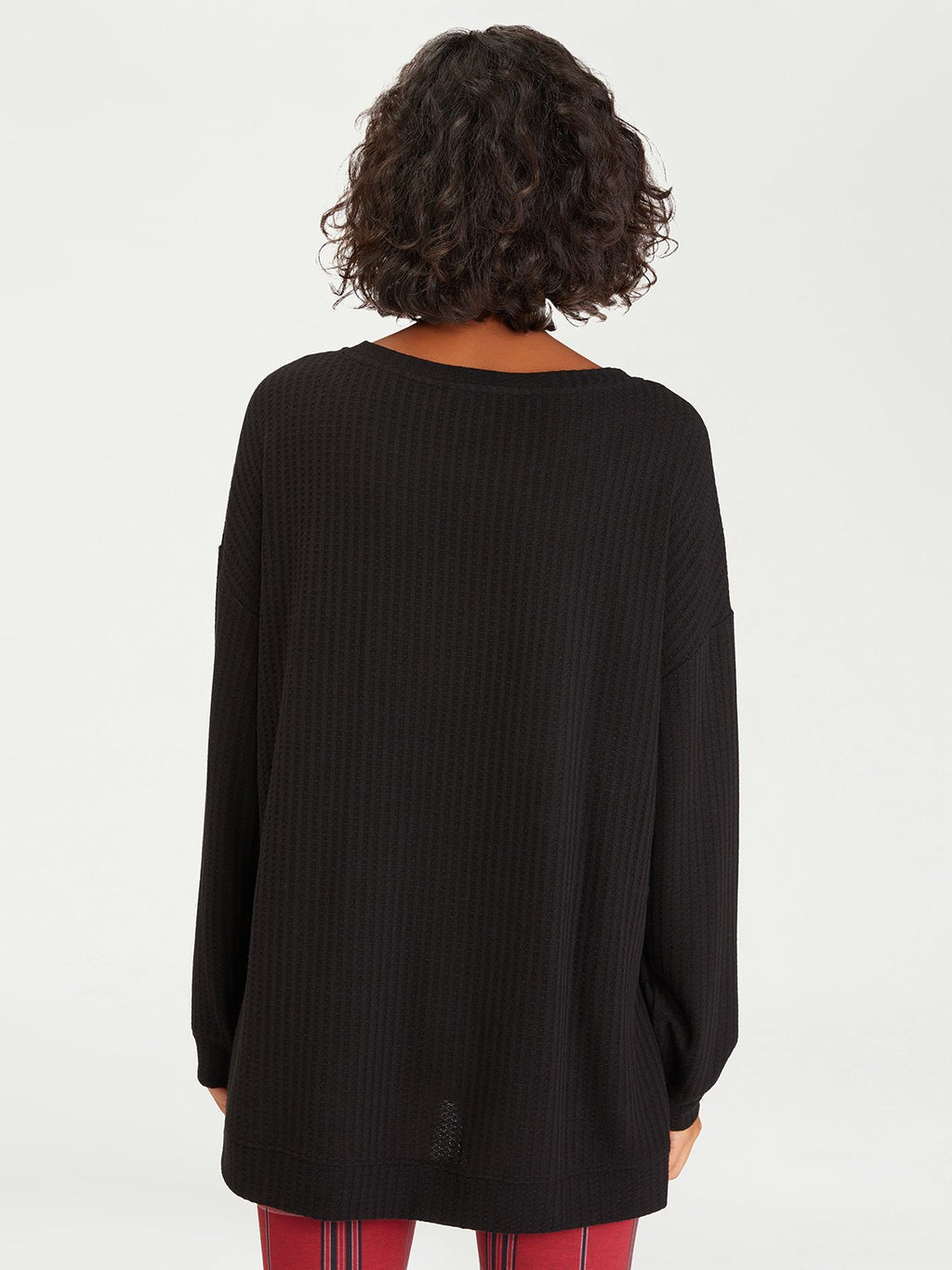 Slow Time Waffle Knit Tunic | Black