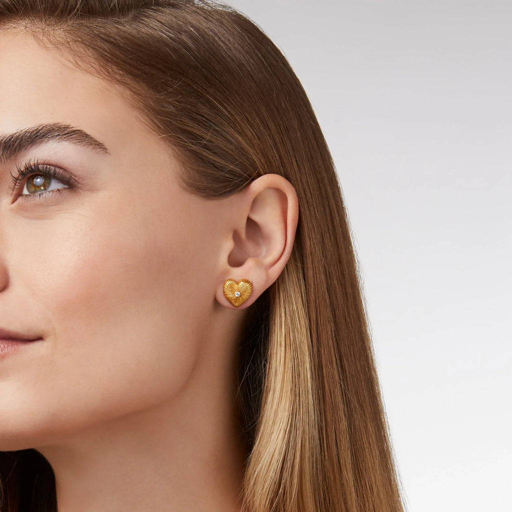 Esme Heart Stud Earrings