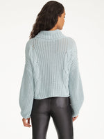 Cable Detail Cowl Neck Shaker Sweater