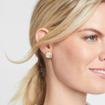 Honey Stud Earrings | Iridescent Clear Crystal