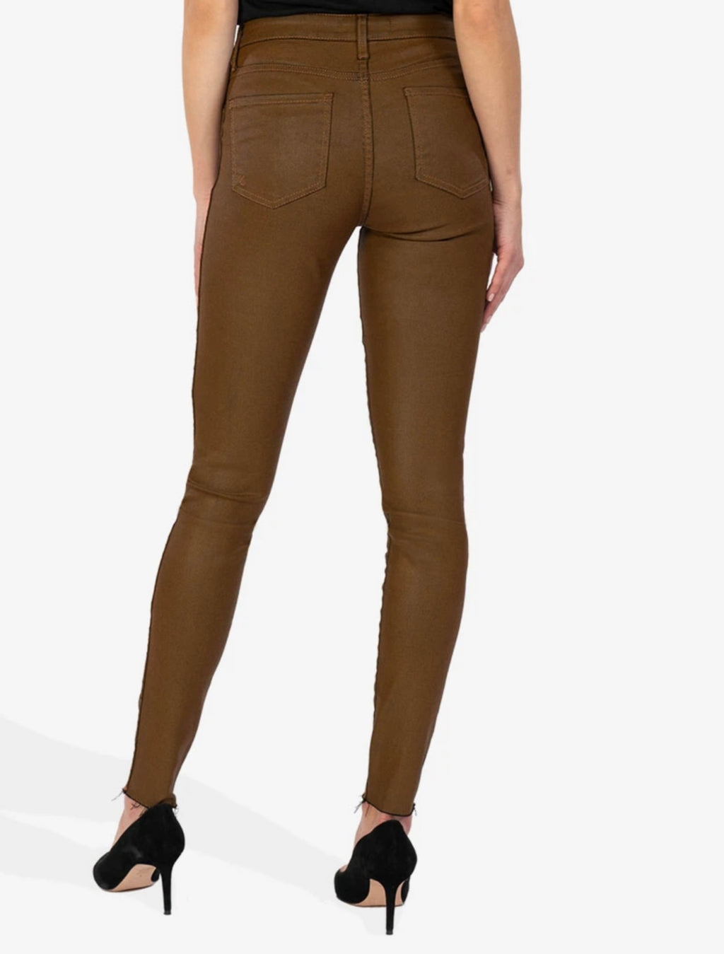 Mia High Rise Fab Ab Slim Fit Skinny | Coated Whiskey