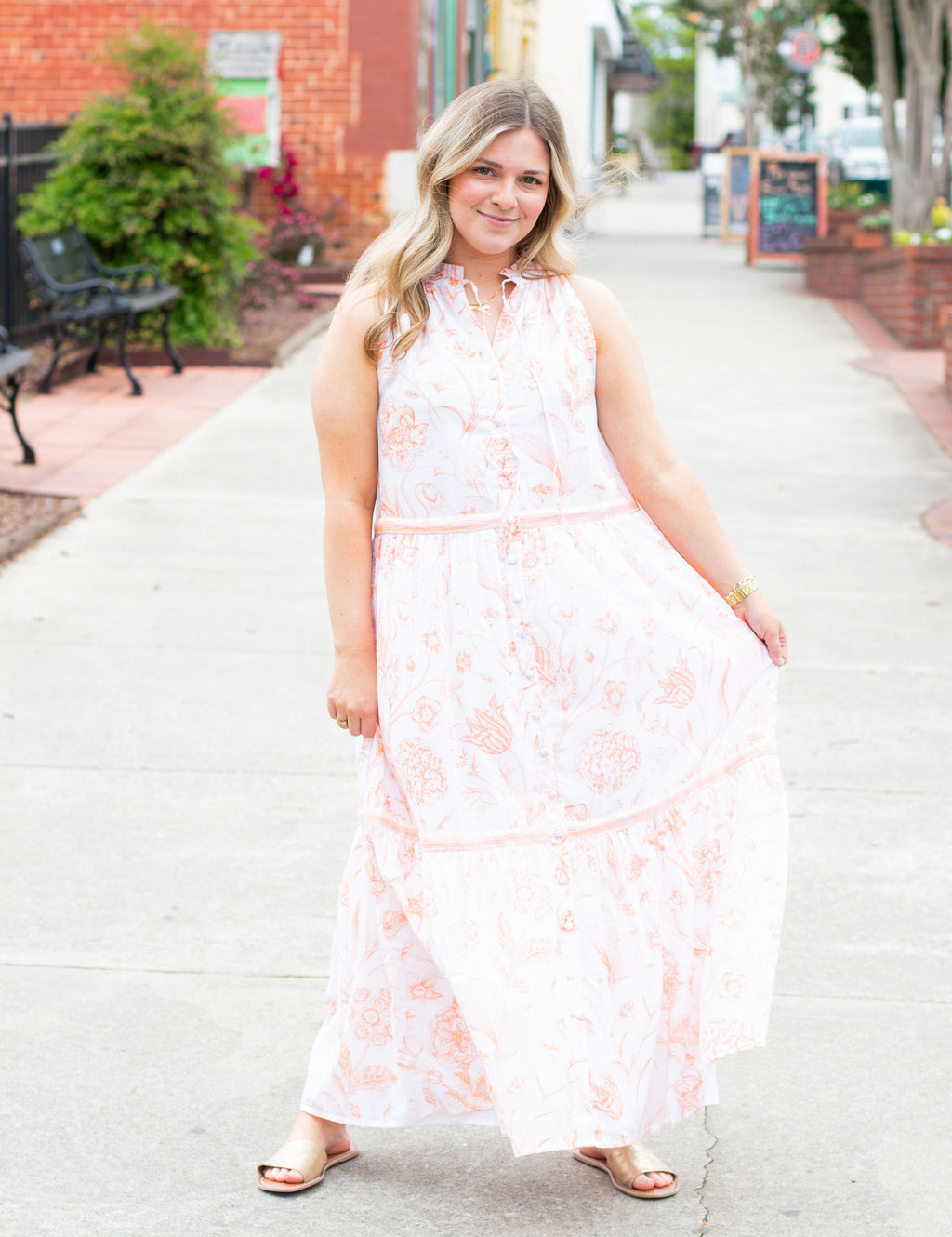 Ro Long Dress | Toile Coral