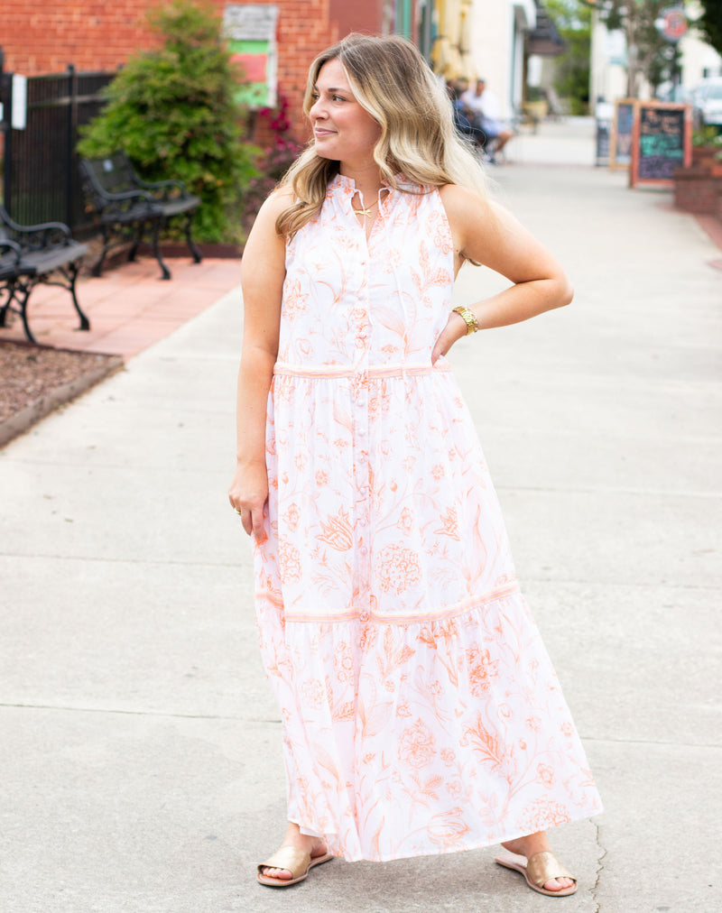 Ro Long Dress | Toile Coral