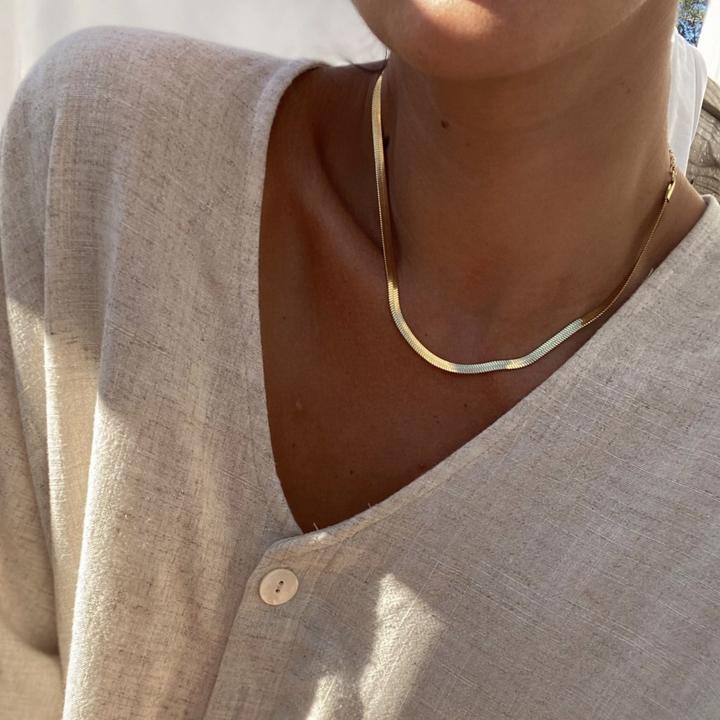 Weekender Herringbone Necklace | Gold