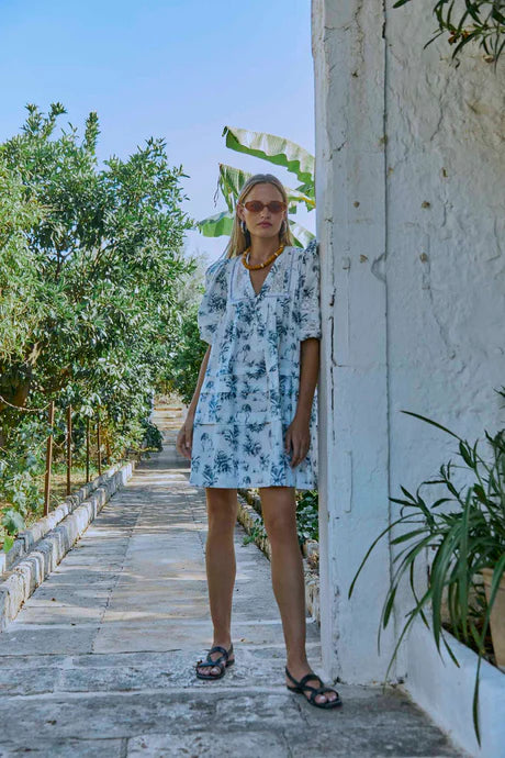 Blue sales flamingo dress