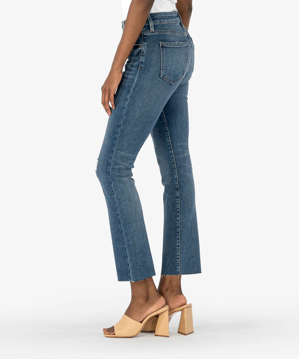 Kelsey High Rise Fab Ab Ankle Flare with Raw Hem | Shine