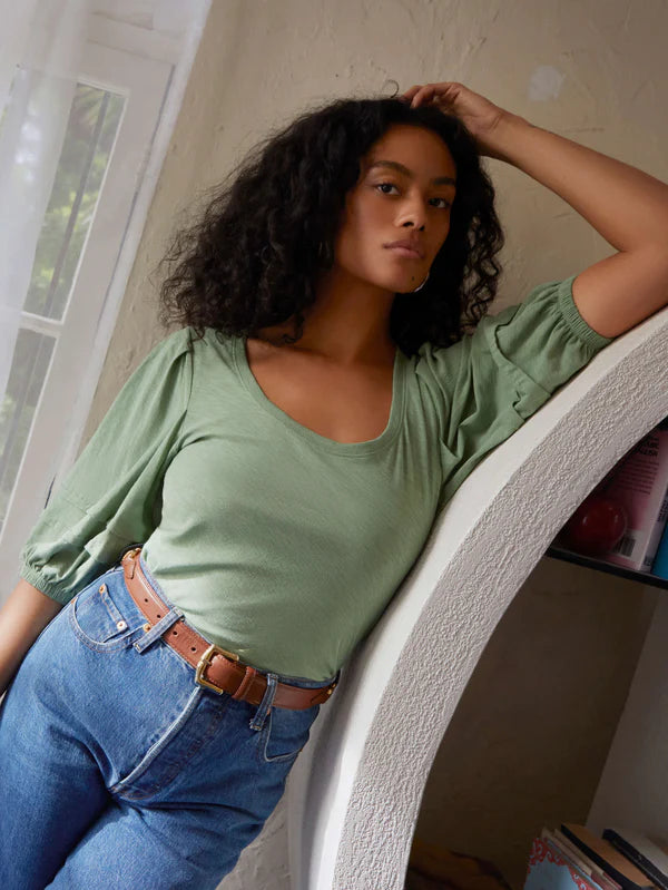 Nigella Scoop Neck Top | Clover