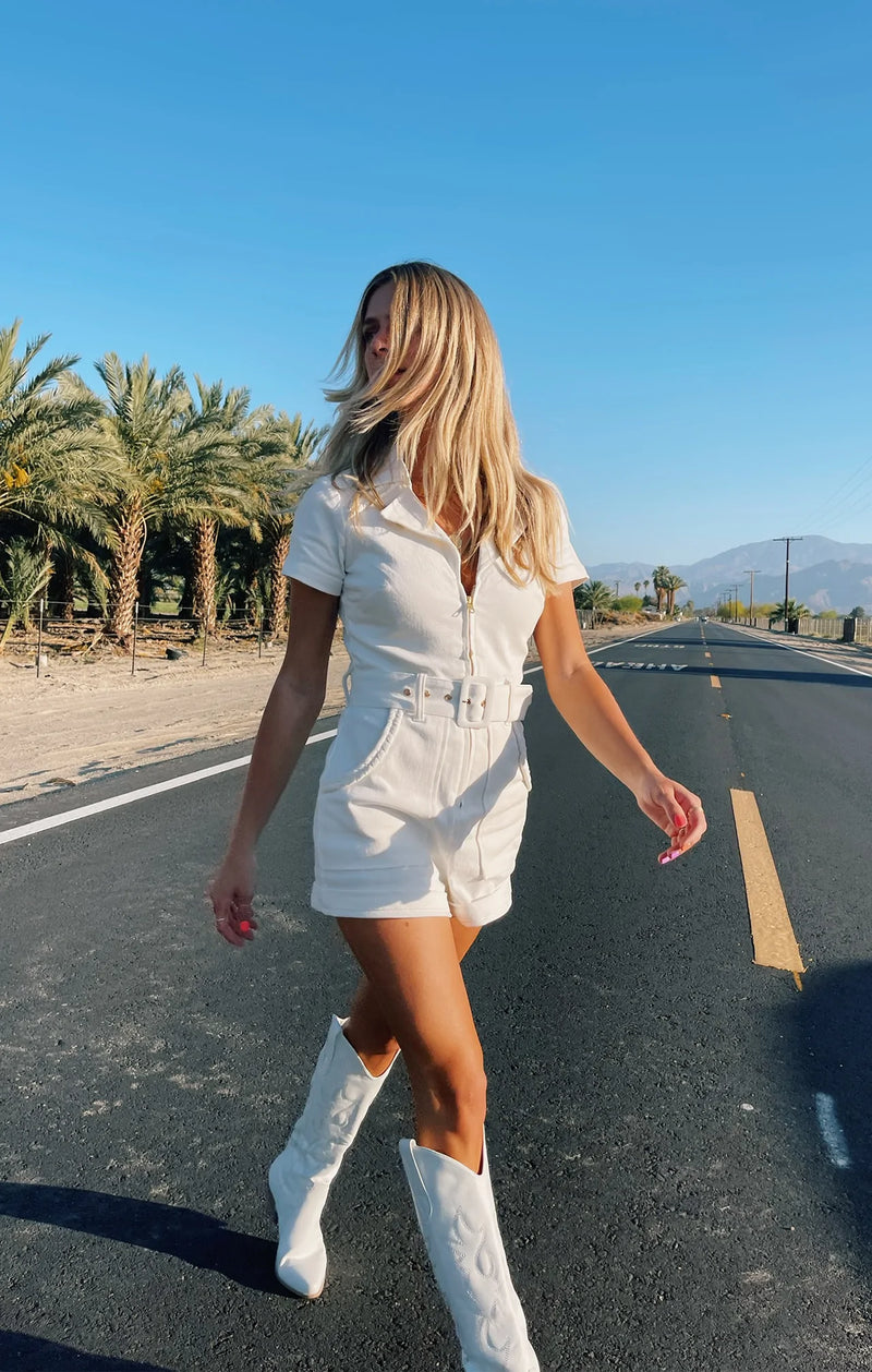 Outlaw Romper | Pearly White