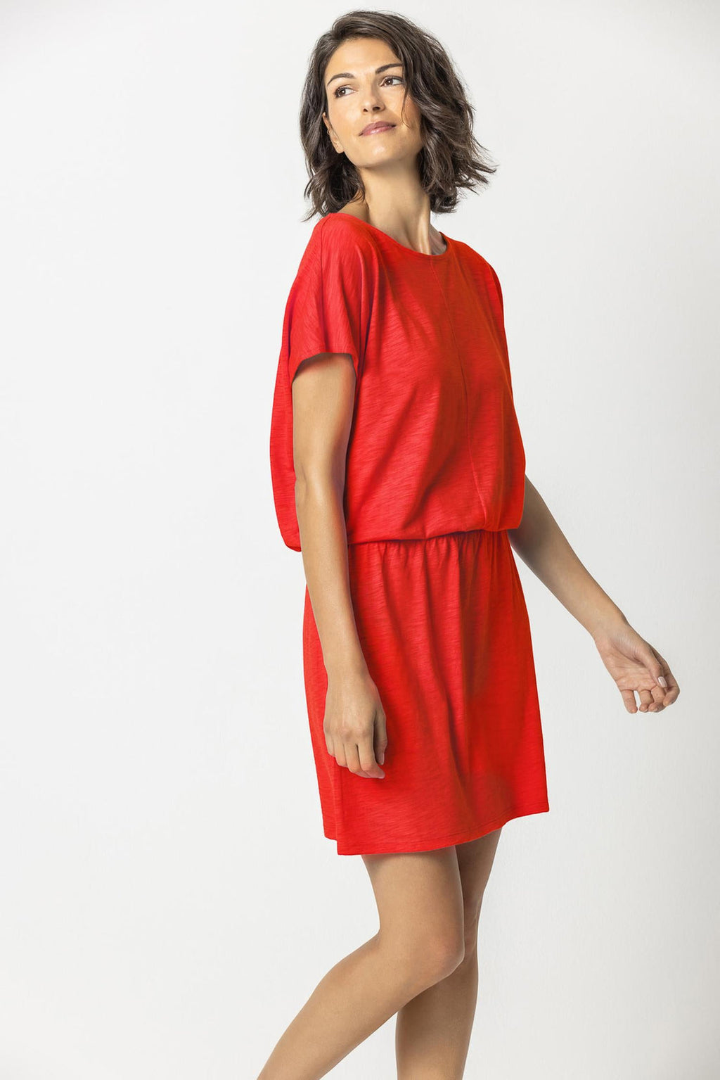 Smocked Dolman Sleeve Dress | Cherry