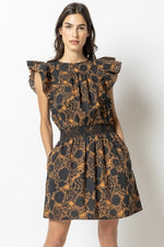 Smocked Waist Dress | Cumin Print