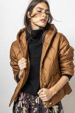 Hooded Snap Front Jacket | Hazelnut