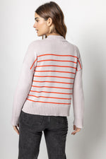 Easy Striped Mock Neck Sweater