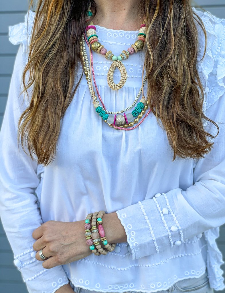 Palm Layer Necklace Set