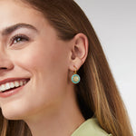 Soleil Hoop + Charm Earrings | Ivory Enamel