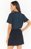 Tyra Mini Skirt Black Linen