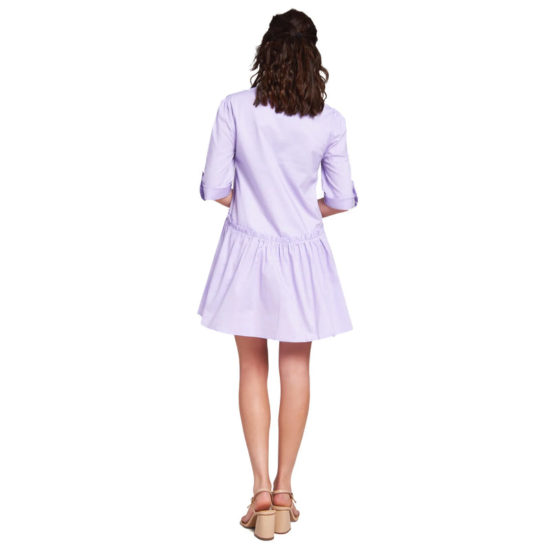 Cammie Ruffle Shirt Dress | Lavender