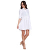 Cammie Ruffle Shirt Dress | White