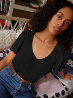 Vicky Flutter Sleeve Top | Jet Black