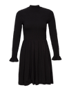 Zuri Ruffle Sleeve Mock Neck Mini Dress