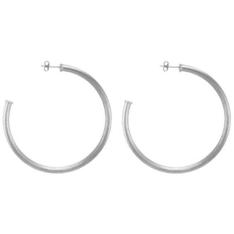 Small Everybody's Favorite Hoops | Brushed Silver