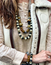 TRIBAL STACKED LAYER NECKLACE | B + W