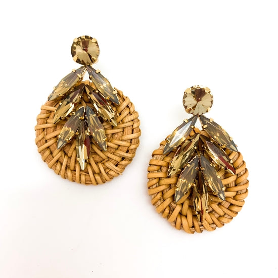 Jeweled Rattan Earrings