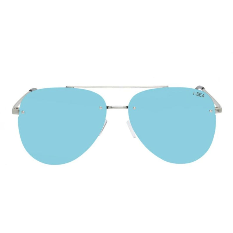 River Sunglasses | Silver/Blue Mirror