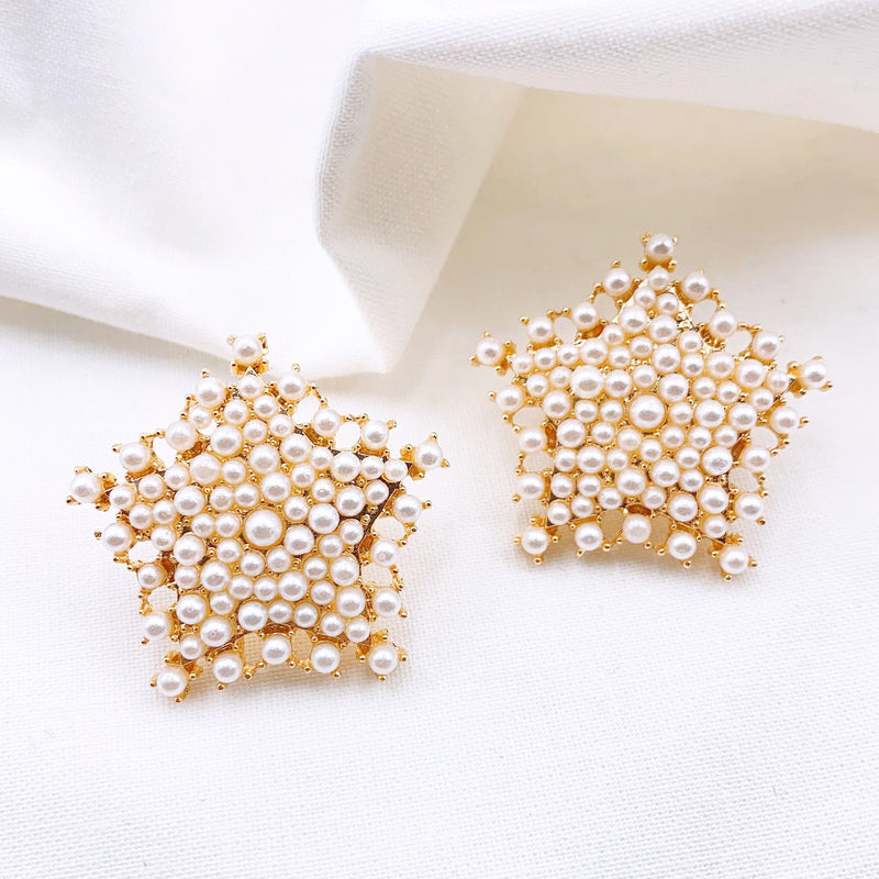 Mini Star Pearl Earrings