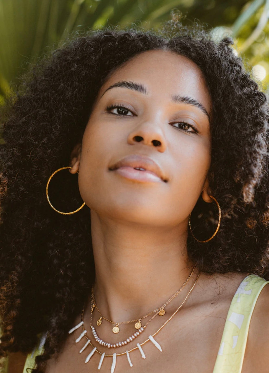 Gold Hammered Hoop Earrings