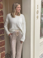 Sequin Banded Jogger Pant