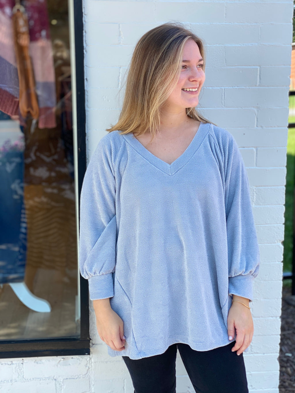 Raglan Oversized Top | Silver