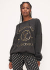 Metallic Champagne Connoisseur Sweatshirt - Washed Black