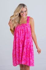 Floral Knotted Strap Dress