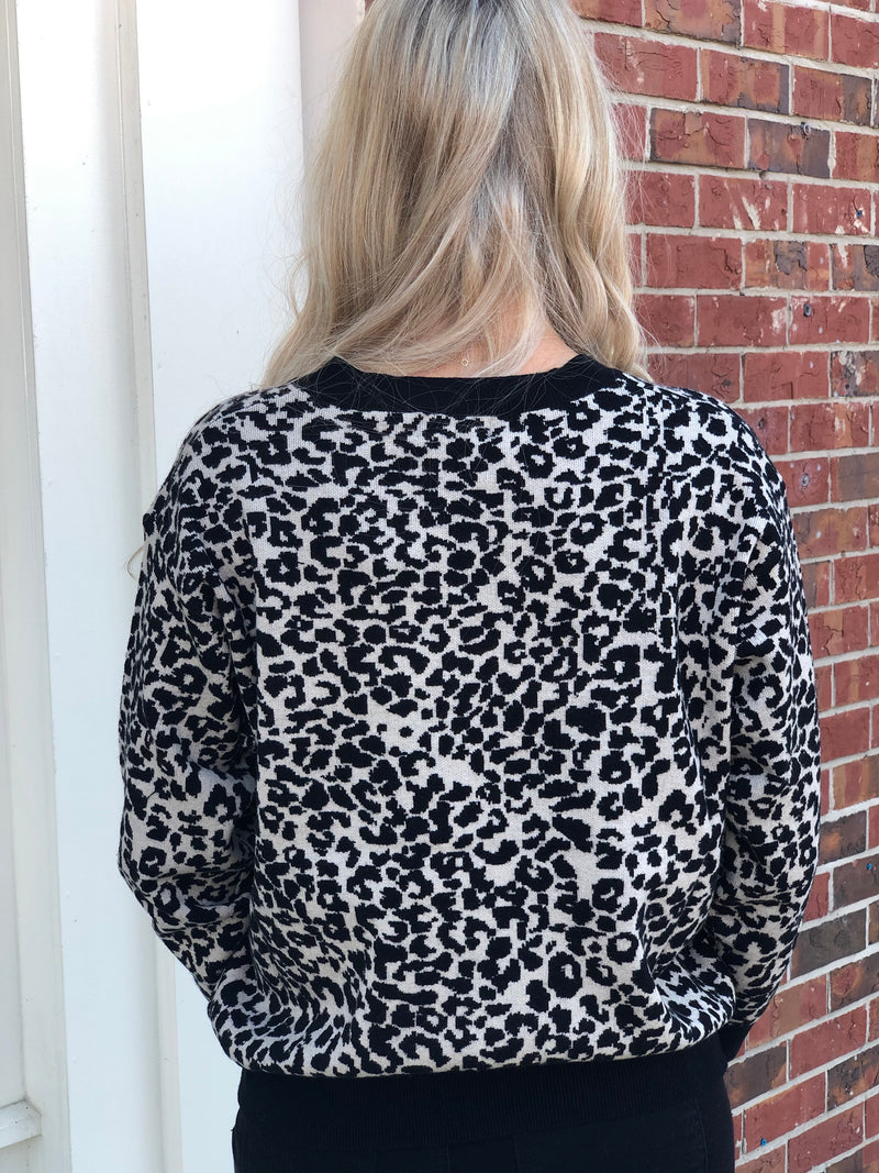 Leopard Print Sweater | Black