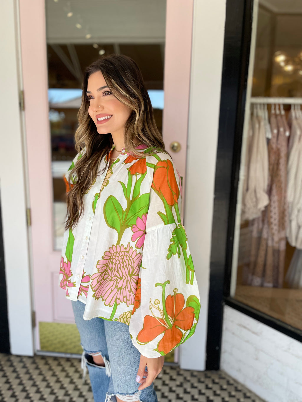 Emory Blouse | Mod Floral Melon
