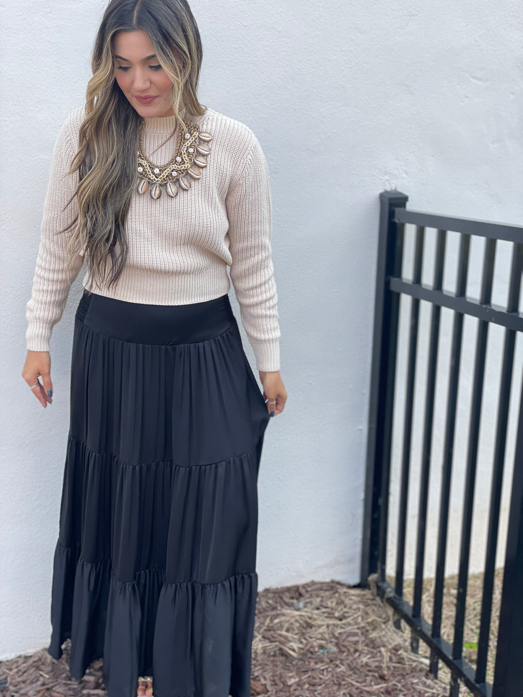 Tiered Maxi Skirt | Black