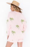 Go to Sweater | Pink Palm Tree Knit