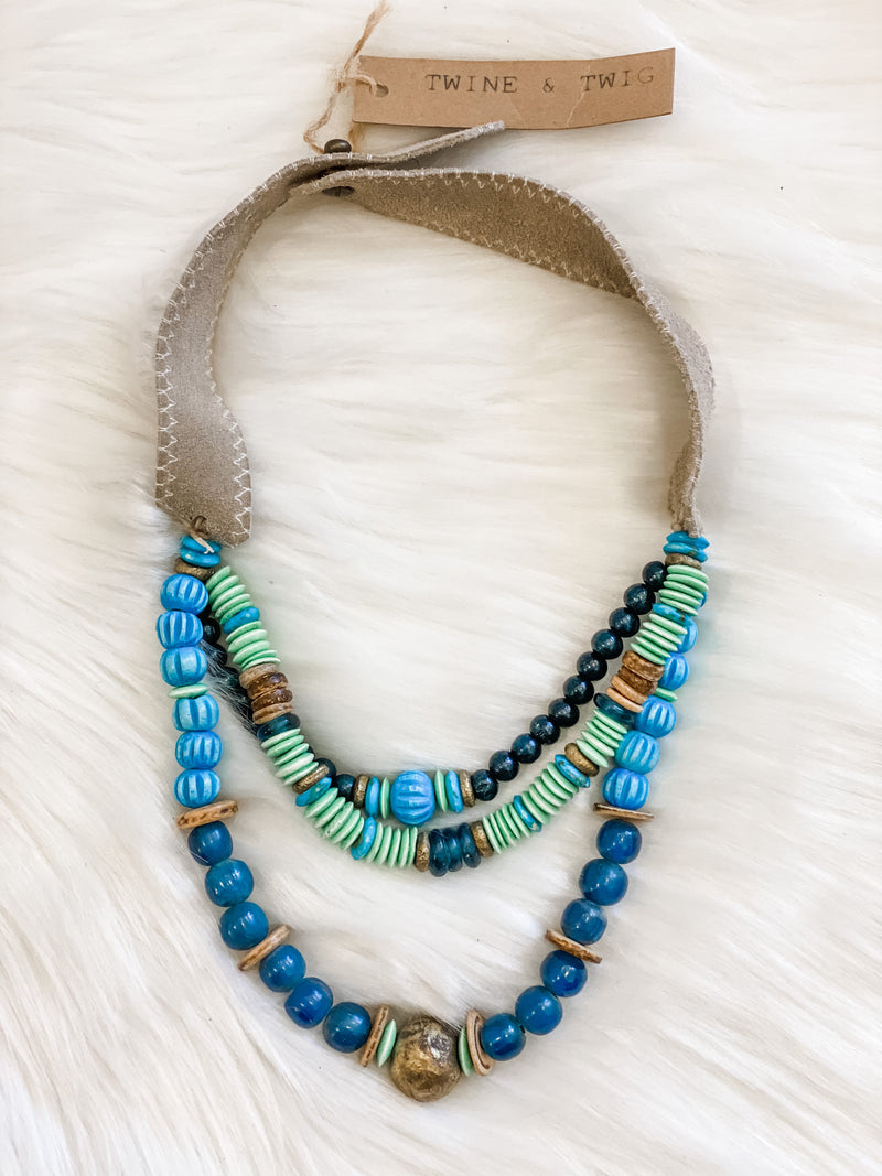 Blue Layer Necklace Set