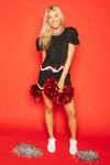 Black White Red Wavy Top | Queen of Sparkles