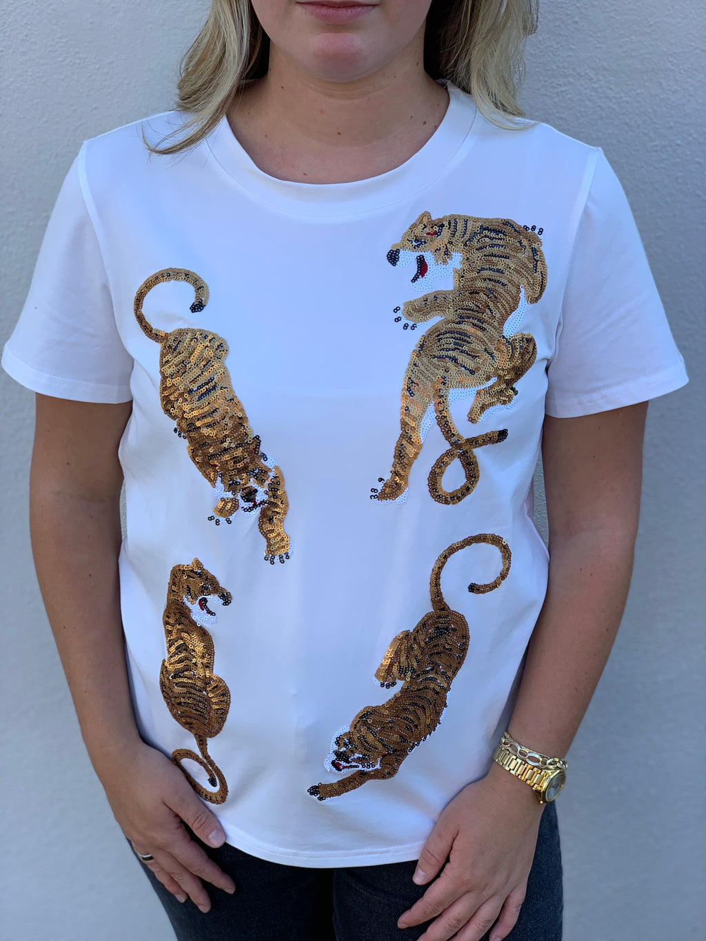 Crawling Tigers Tee | White
