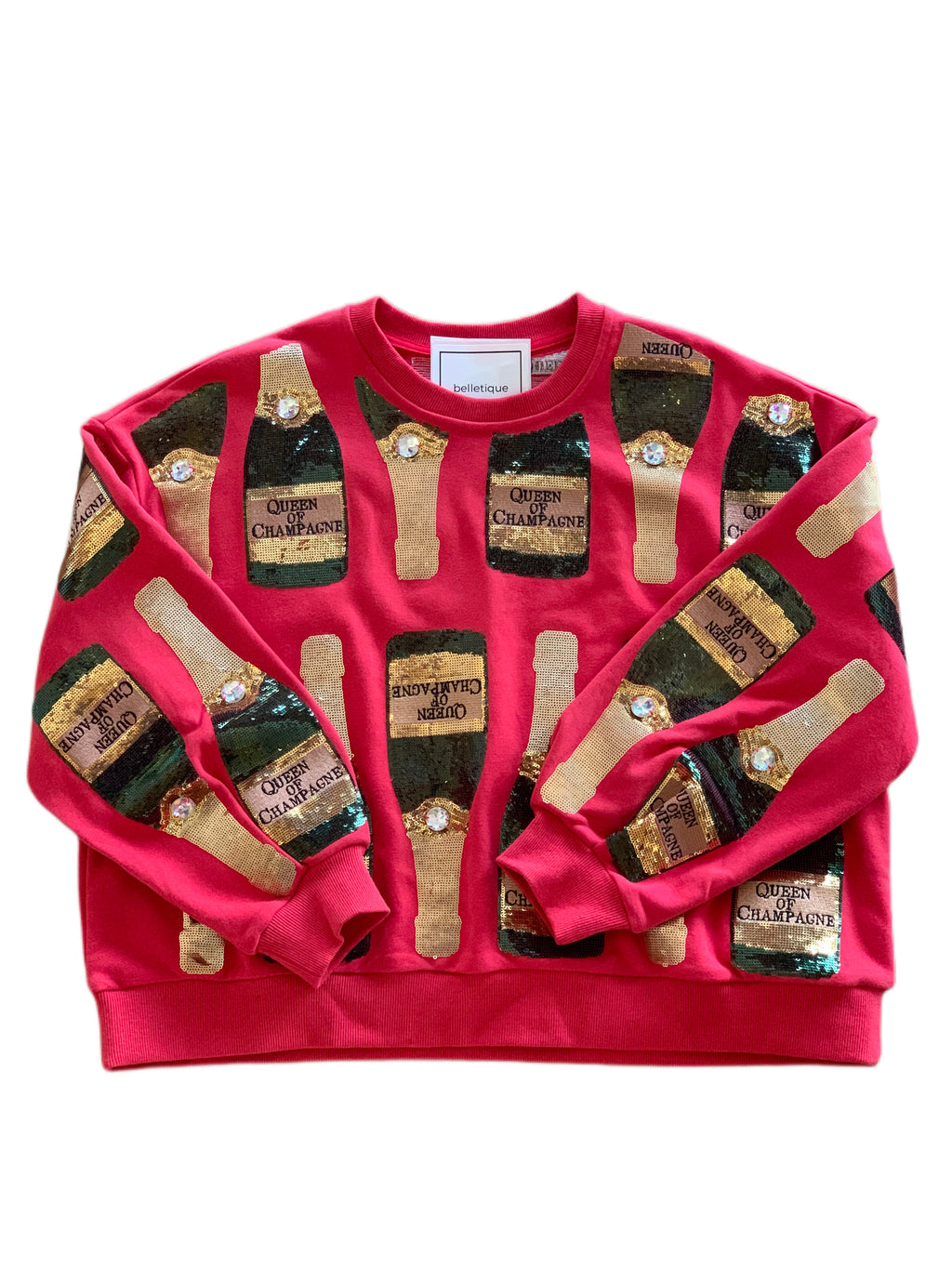 Red Champagne Bottle Sweatshirt