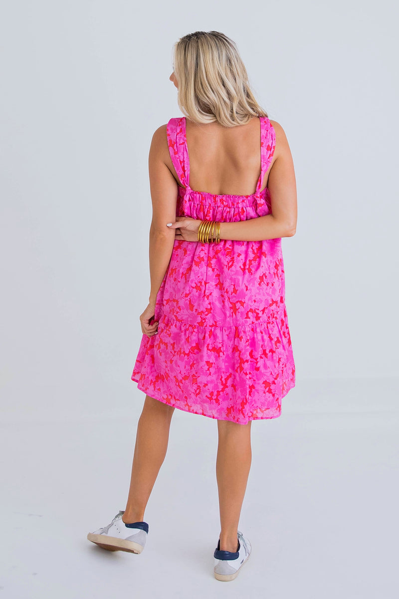 Floral Knotted Strap Dress