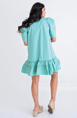 Jade Poplin Puff Sleeve Dress