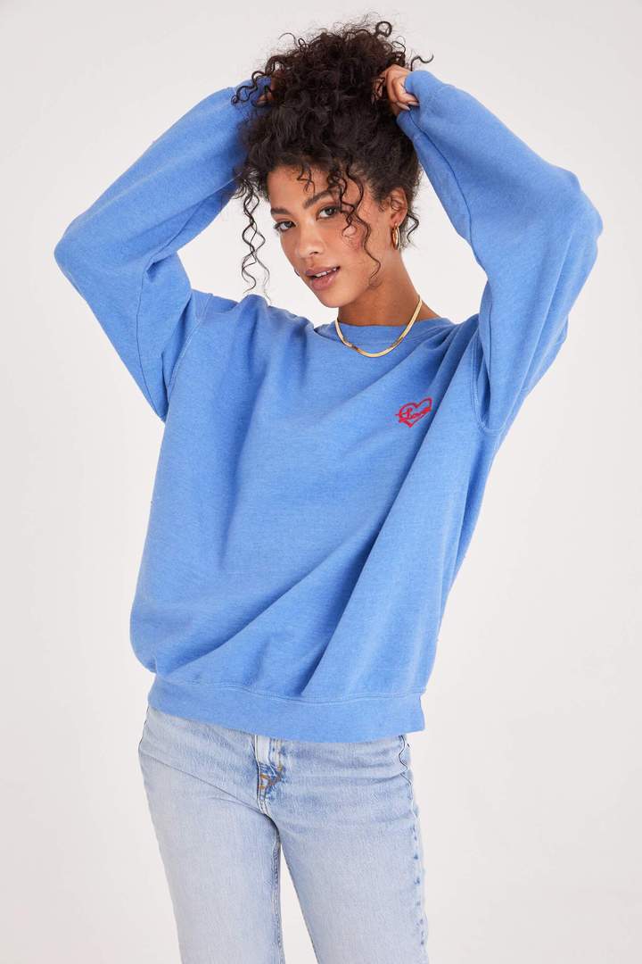 Love Heart Embroidered Sweatshirt