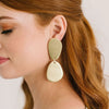 Gold Metallic Teardrop Earrings