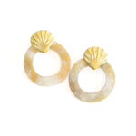 Gold Shell Circle Earrings