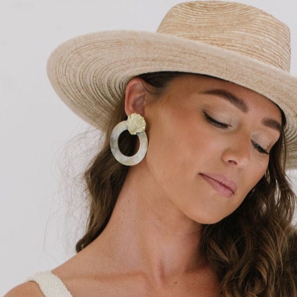 Gold Shell Circle Earrings