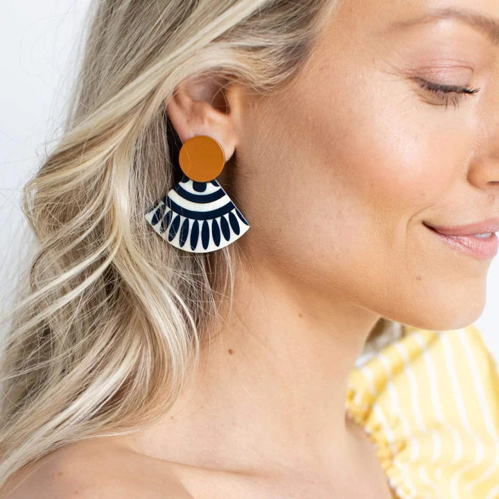 Sunset Navy Tile Earrings
