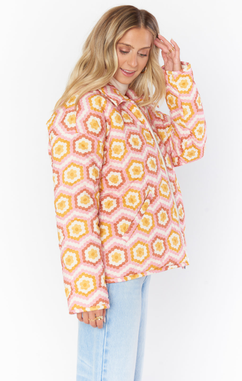 Powder Puffed Jacket | Honeycomb Daisy